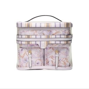 VICTORIA SECRET 4-Pieces Makeup Bag. Lilac Paisley